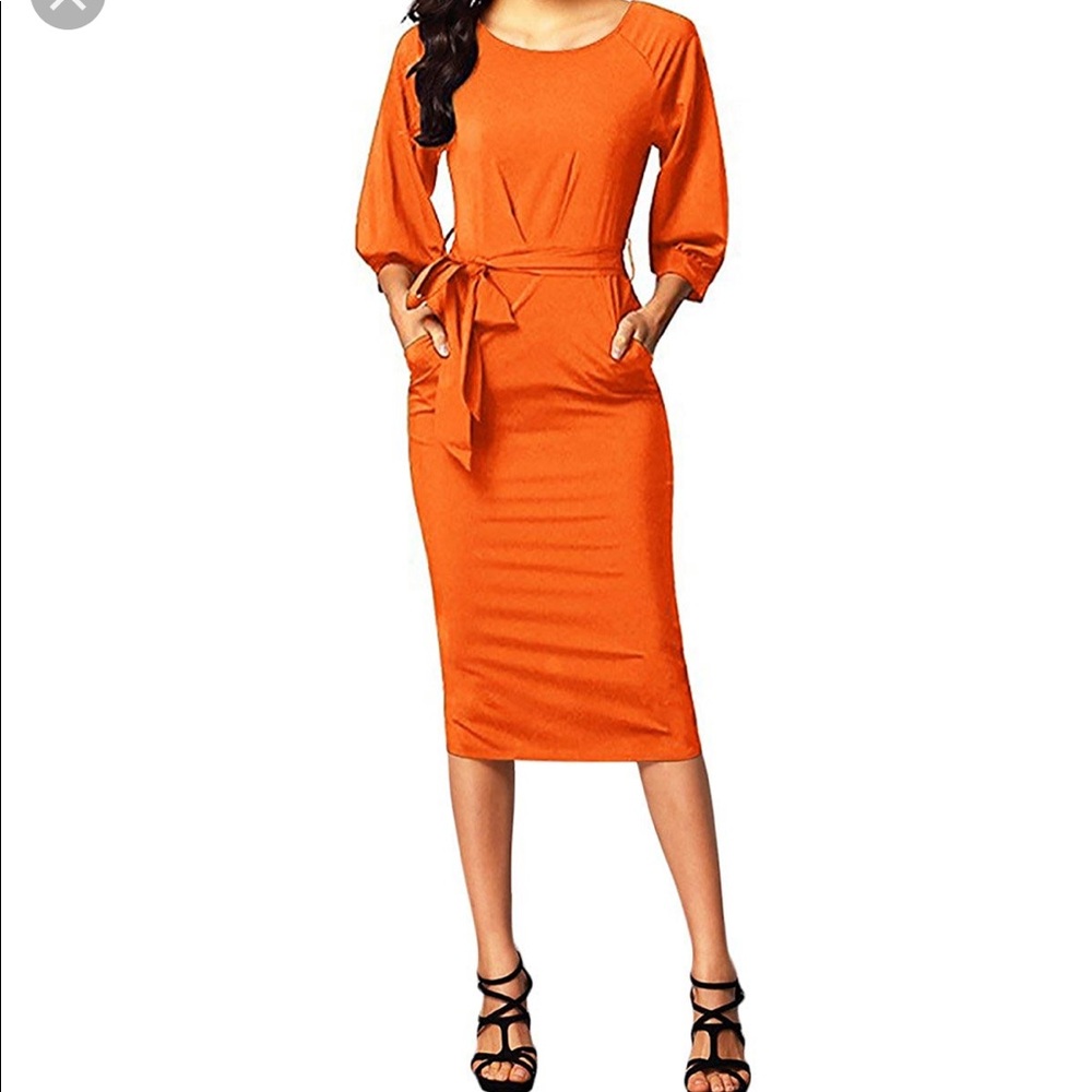 2XL Tangerine / Orange Dress